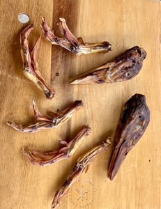 "QUACK PACK" - Fresh Duck Heads and Duck Feet Locally Smoked and Dehydrated in Texas!